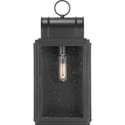 Landstone 1-Light 17 in. Matte Black Outdoor Wall Lantern with Clear Glass