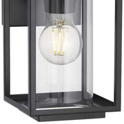 Macstreet 9 In. 1-Light Matte Black Modern Outdoor Wall Lantern with Clear Glass