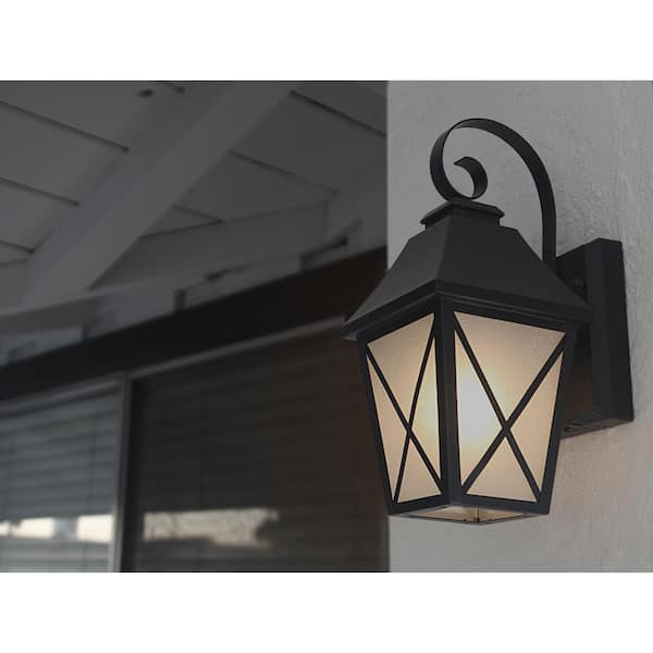 16.3 in. Outdoor Hardwired Integrated LED Flicker Flame Effect Color Selectable Wall Lantern Sconce - Thumbnail 4
