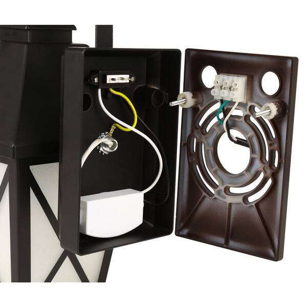 16.3 in. Outdoor Hardwired Integrated LED Flicker Flame Effect Color Selectable Wall Lantern Sconce - Thumbnail 3