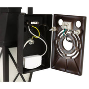 16.3 in. Midnight Black Outdoor Hardwired Integreated LED Flicker Flame Effect Color Selectable Wall Lantern Sconce