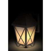 16.3 in. Midnight Black Outdoor Hardwired Integreated LED Flicker Flame Effect Color Selectable Wall Lantern Sconce