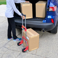 150 lbs. Convertible Fold-Up Steel Hand Truck with One 60 in. Bungee Cord