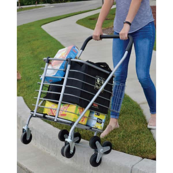 3-Wheel Steel Easy Climb Shopping Cart Design with Accessory Basket - Thumbnail 5