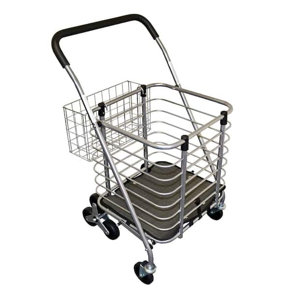 3-Wheel Steel Easy Climb Shopping Cart Design with Accessory Basket