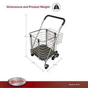 3-Wheel Steel Easy Climb Shopping Cart Design with Accessory Basket in Silver