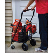 Heavy-Duty Steel Shopping Cart with Accessory Basket in Black
