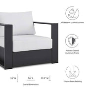 Tahoe Removable Cushions in Gray Powder-Coated Aluminum Outdoor Patio Lounge Chair with White Cushions