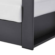Tahoe Removable Cushions in Gray Powder-Coated Aluminum Outdoor Patio Lounge Chair with White Cushions