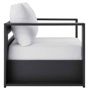 Tahoe Removable Cushions in Gray Powder-Coated Aluminum Outdoor Patio Lounge Chair with White Cushions