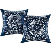 Patio Square Outdoor Throw Pillow Set in Cartouche (2-Piece)