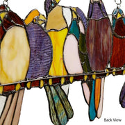 Multi Stained Glass Birds on a Wire Window Panel
