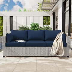 8-Piece 25.6 in. Outdoor Replacement Lounge Cushion Covers Navy Blue