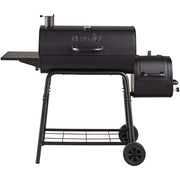 29 in. Barrel Offset Charcoal Smoker and Grill in Black