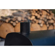 29 in. Barrel Offset Charcoal Smoker and Grill in Black