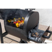 29 in. Barrel Offset Charcoal Smoker and Grill in Black