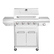 4 Burner Stainless Steel Propane Gas Grill with Side Burner