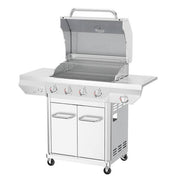 4 Burner Stainless Steel Propane Gas Grill with Side Burner