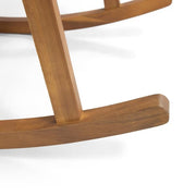 Casa Brown Patina Wood Outdoor Patio Rocking Chair with Cream Cushions