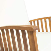 Casa Brown Patina Wood Outdoor Patio Rocking Chair with Cream Cushions