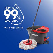 EasyWring Deep Clean Spin Mop Head Replacements, 40% More Scrubbing Power, Washable Microfiber Refills (2-Pack)
