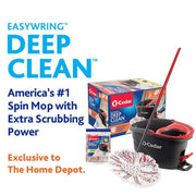 EasyWring Deep Clean Microfiber Spin Mop with Bucket System and 1 Extra Mop Head Refill