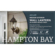 14.5 in. 1-Light Oil-Rubbed Bronze Hardwired Dusk-to-Dawn Outdoor Wall Light Lantern Sconce with No Bulb Included