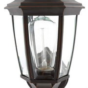 14.5 in. 1-Light Oil-Rubbed Bronze Hardwired Dusk-to-Dawn Outdoor Wall Light Lantern Sconce with No Bulb Included