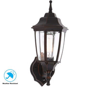 14.5 in. 1-Light Oil-Rubbed Bronze Hardwired Dusk-to-Dawn Outdoor Wall Light Lantern Sconce with No Bulb Included