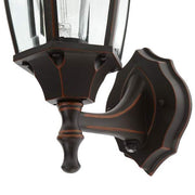 14.5 in. 1-Light Oil-Rubbed Bronze Hardwired Dusk-to-Dawn Outdoor Wall Light Lantern Sconce with No Bulb Included
