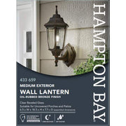 14.5 in. 1-Light Oil-Rubbed Bronze Hardwired Dusk-to-Dawn Outdoor Wall Light Lantern Sconce with No Bulb Included