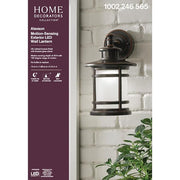 13 in. Oil-Rubbed Bronze Motion Sensing Integrated LED Hardwired Outdoor Wall Light Lantern Sconce