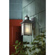 Port Oxford 10.6 in. 1-Light Oil Rubbed Chestnut Motion Sensing Hardwired Outdoor Wall Light Lantern Sconce