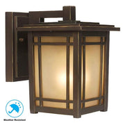 Port Oxford 8.12 in. 1-Light Oil-Rubbed Chestnut Hardwired Outdoor Wall Light Lantern Sconce with No Bulb Included
