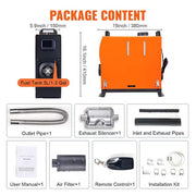 Diesel Air Heater All-in-one 27,296 BTU Diesel Heater 12-Volt 8KW with LCD Remote Control Other Fuel Type Space Heater