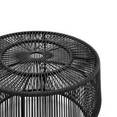 Ysar Black Boho Round Metal Outdoor Side Table