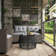 Ysar Black Boho Round Metal Outdoor Side Table