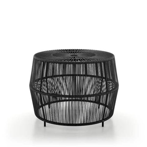 Ysar Black Boho Round Metal Outdoor Side Table