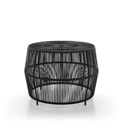 Ysar Black Boho Round Metal Outdoor Side Table