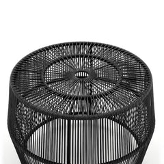 Ysar Black Boho Round Metal Outdoor Side Table