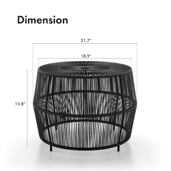 Ysar Black Boho Round Metal Outdoor Side Table