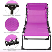 Black Metal Outdoor Chaise Lounge with 4-Position Adjustable Backrest for Patio, Deck and Poolside