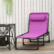 Black Metal Outdoor Chaise Lounge with 4-Position Adjustable Backrest for Patio, Deck and Poolside