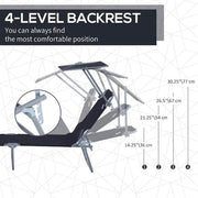 Adjustable Folding Black Oxford Cloth Outdoor Tanning Chair
