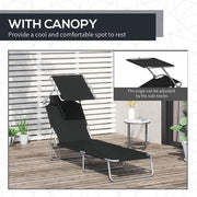 Adjustable Folding Black Oxford Cloth Outdoor Tanning Chair