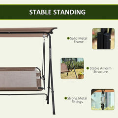 Seats 2-Adults Patio Swing Chair with Canopy