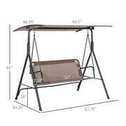 Seats 2-Adults Patio Swing Chair with Canopy