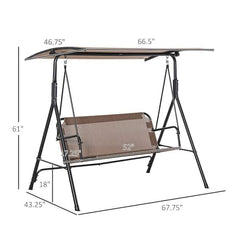 Seats 2-Adults Patio Swing Chair with Canopy