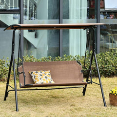 Seats 2-Adults Patio Swing Chair with Canopy