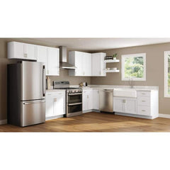 Courtland  24 in. W x 24 in. D x 34.5 in. H Assembled Shaker Drawer Base Kitchen Cabinet in Polar White